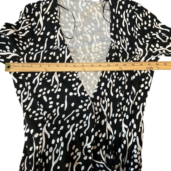 Diane von Furstenberg x Target Black White Print Wrap Midi Dress Size M - Picture 8 of 9